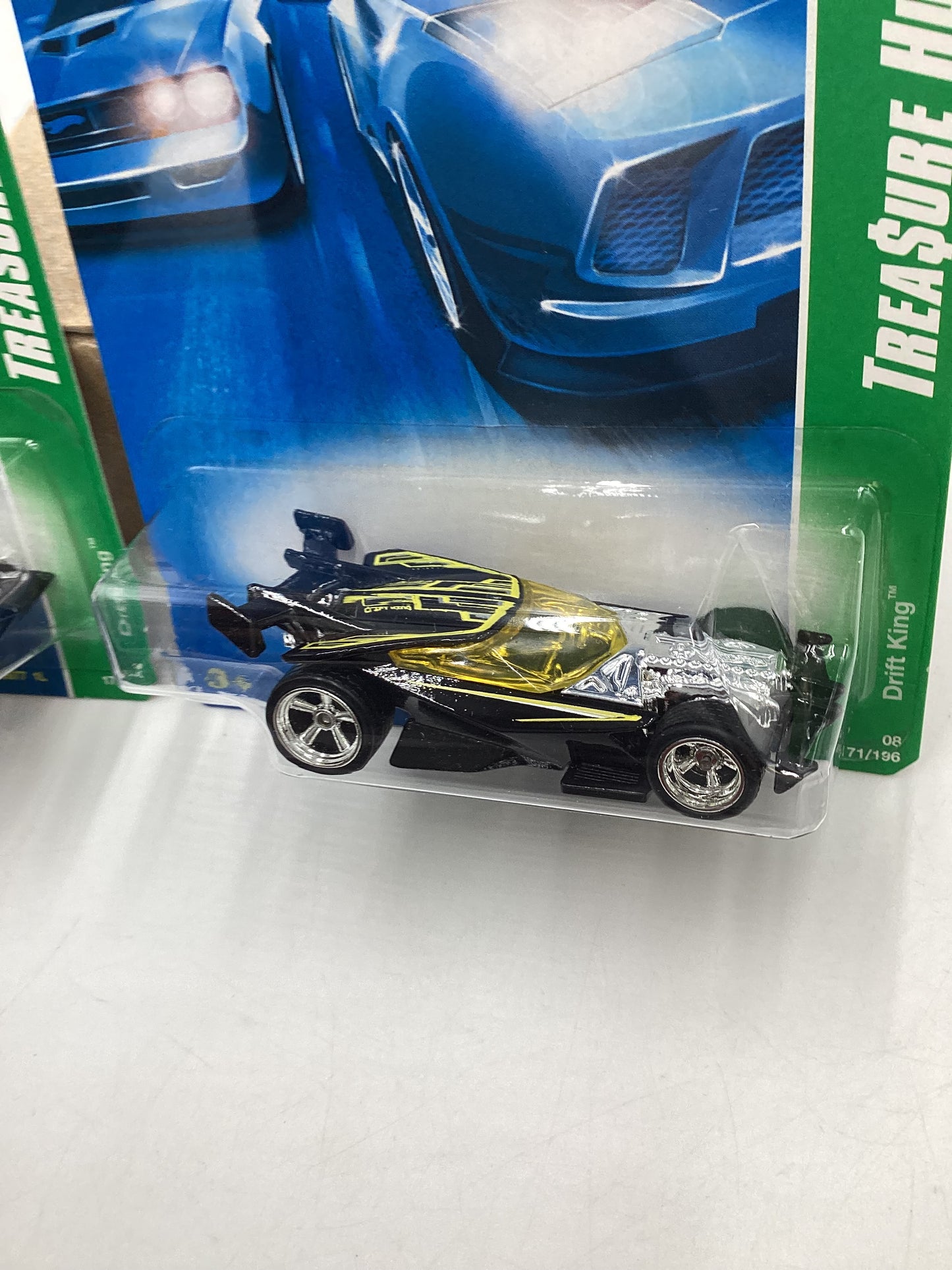 2008 Hot Wheels Super Treasure Hunt + Treasure Hunt Drift King Black #171 with protector