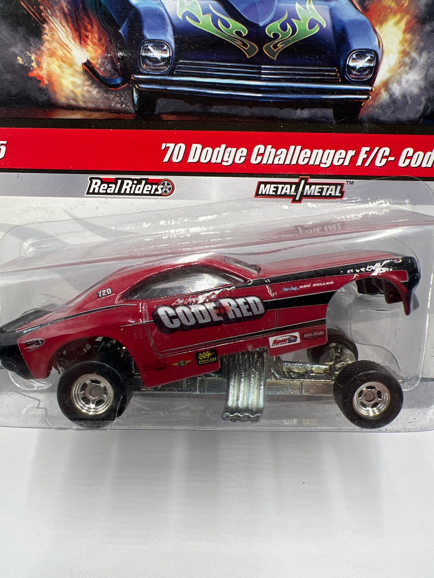 Hot Wheels Premium Drag Strip Demons #2 70 Dodge Challenger F/C Code Red (Cracked Blister) SR