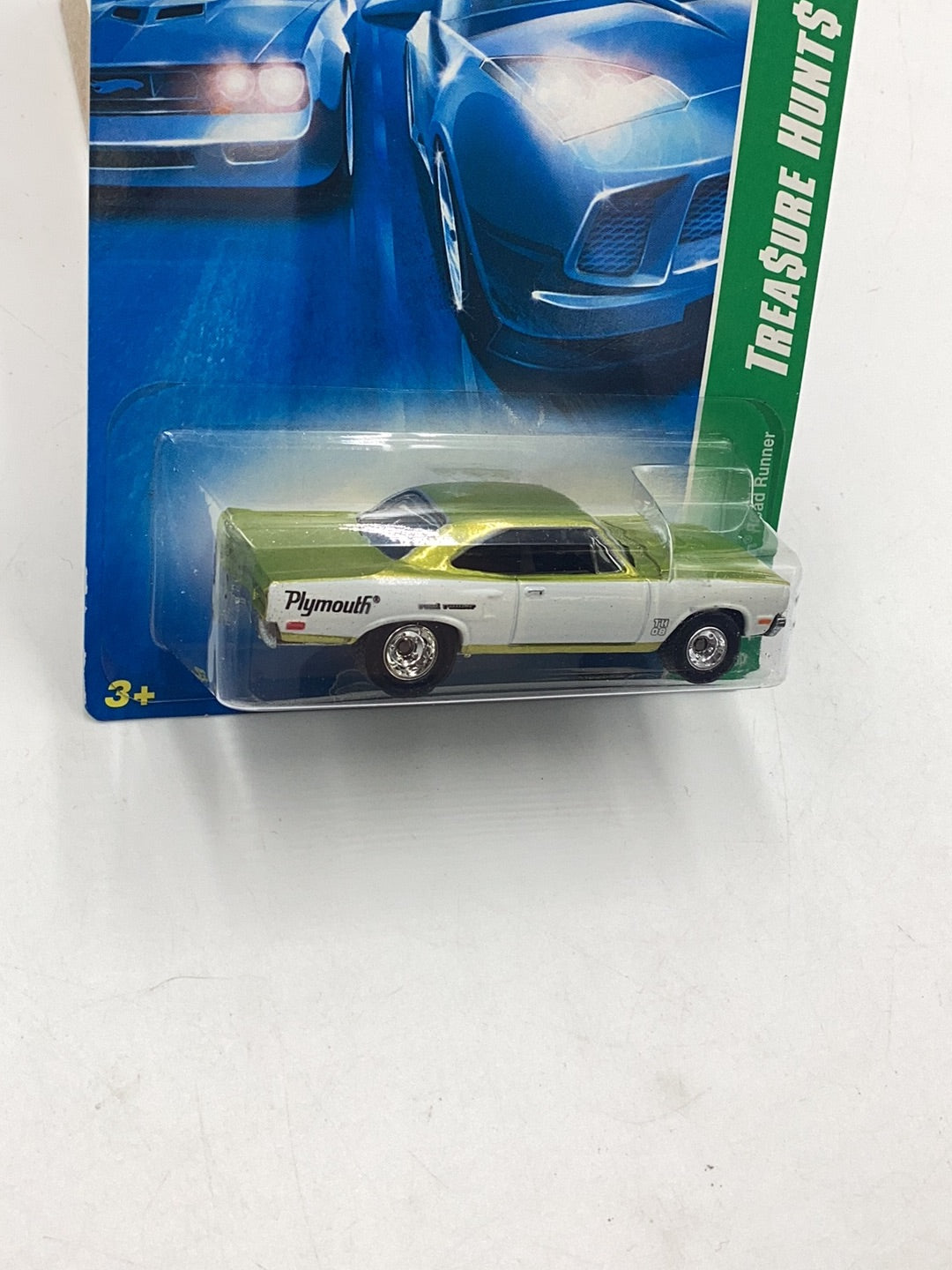 2008 Hot Wheels Super Treasure Hunt 70 Plymouth Roadrunner #162 with protector