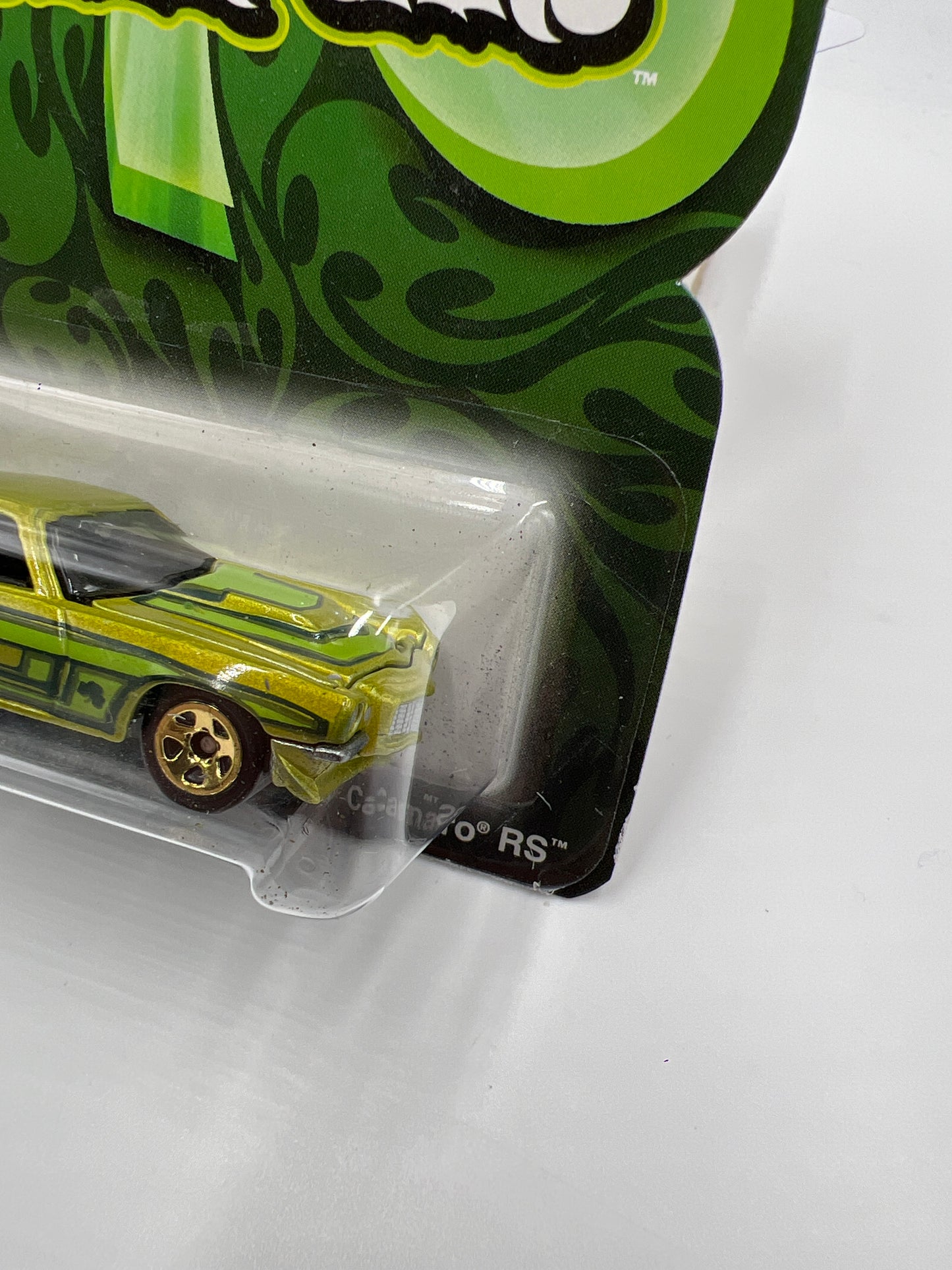 2009 Hot Wheels Clover Cars 70 Camaro RS Green W/Opening Hood 150B