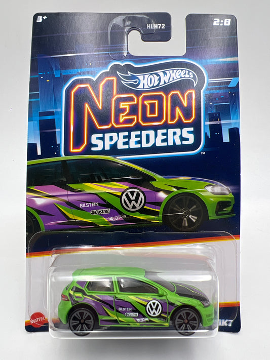 Hot Wheels Neon Speeders #2 Volkswagen Golf MK7 Green 157B