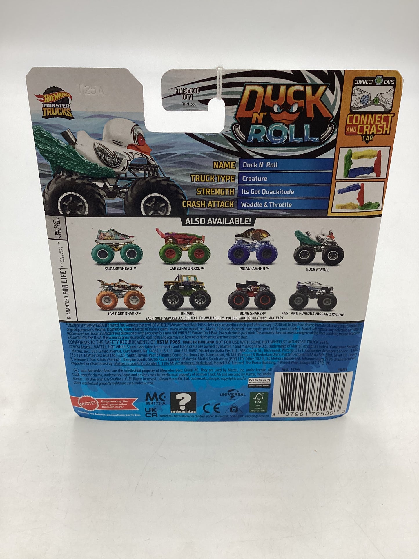 2024 Hot Wheels Monster Trucks #11 Duck N Roll White 134B