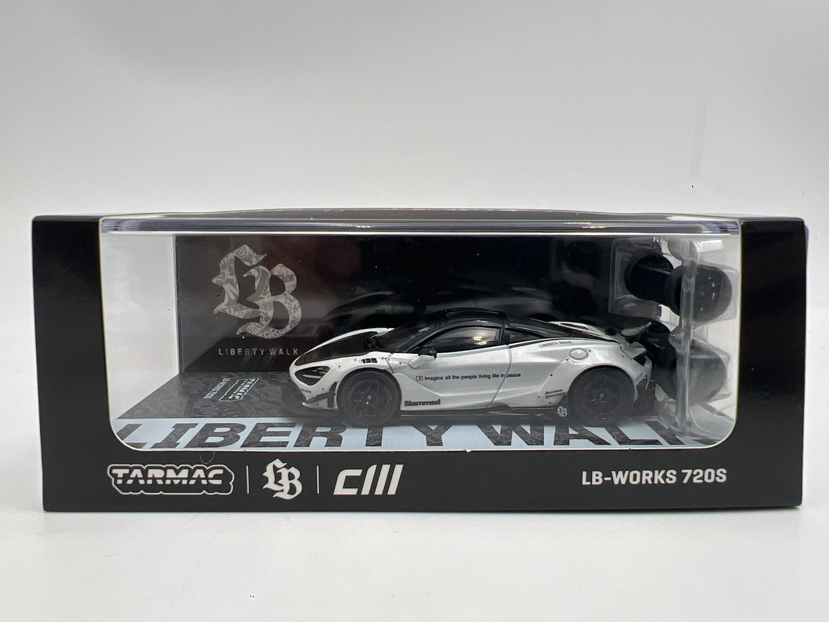 Tarmac Works x Hobby64 x CM Models LB-Works McLaren 720S White W/2 Stance Wheel Option