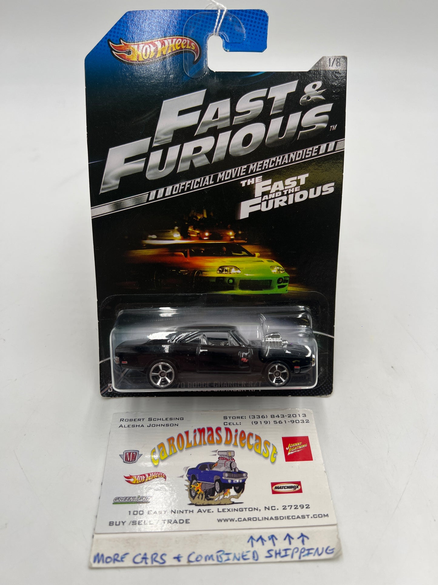 2014 Hot Wheels Fast and Furious #1 70 Dodge Charger R/T Black 70A