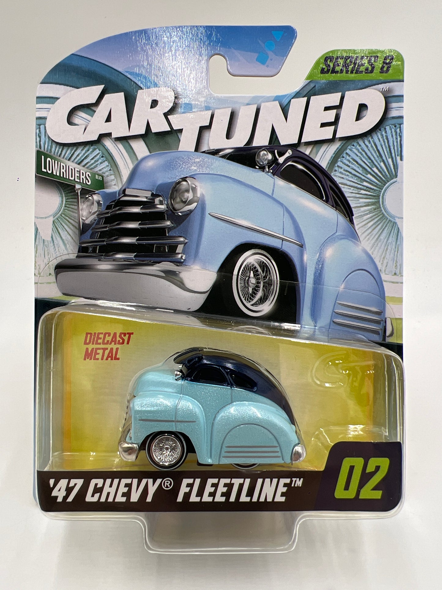 2025 MGA Car Tuned Series 8 #2 47 Chevy Fleetline Light Blue 183B