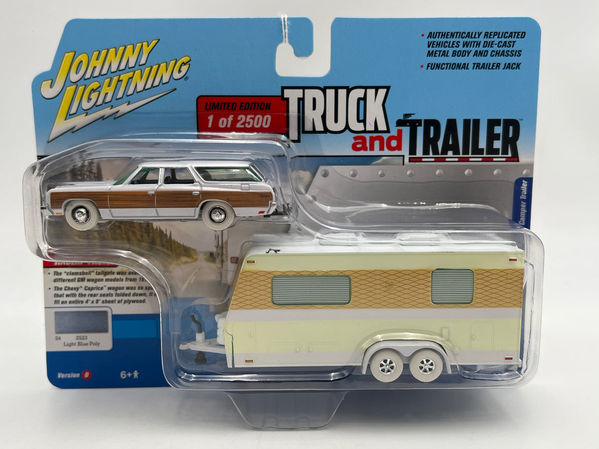 Johnny Lightning WL CHASE Truck And Trailer 1973 Chevy Caprice Wagon W/Camper Trailer