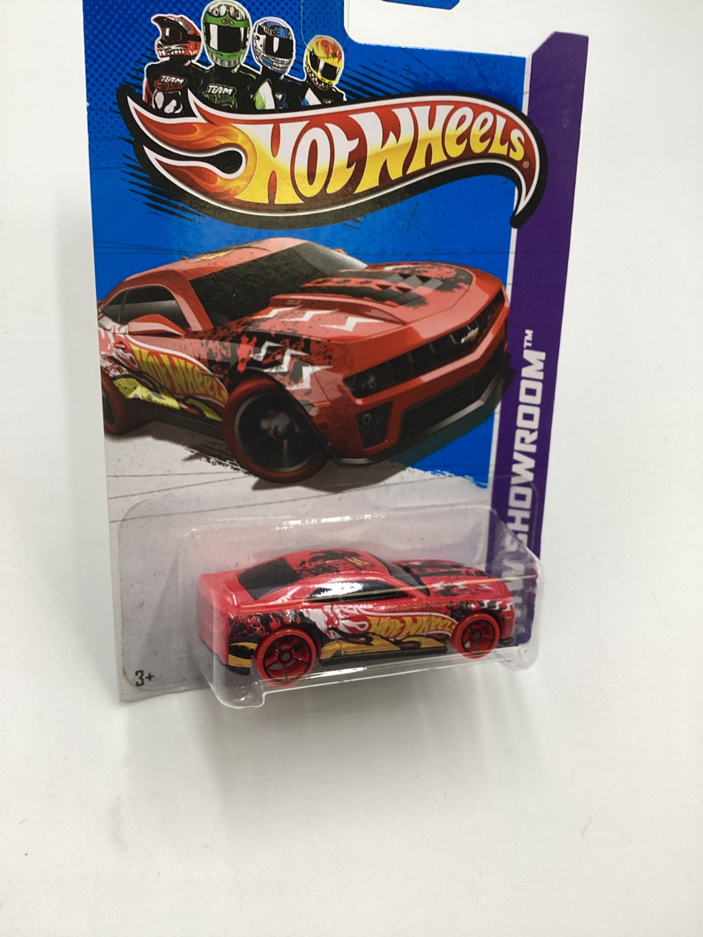 2013 Hot Wheels #192 12 Camaro ZL1 Red Solid Wheels 7B