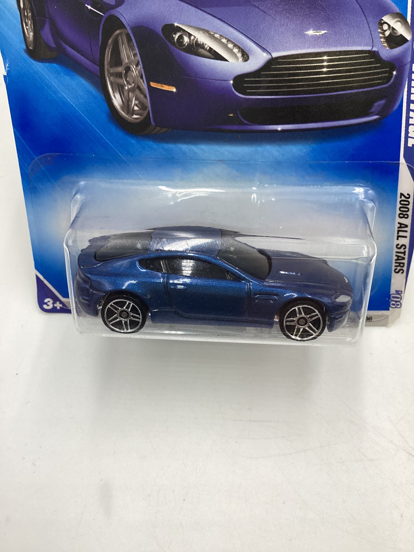 2008 Hot Wheels All Stars #55 Aston Martin V8 Vantage Blue 105A