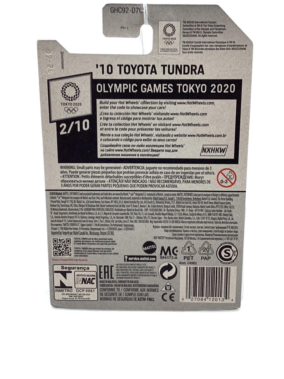 2020 hot wheels #183 10 Toyota Tundra Tokyo 2020 93D