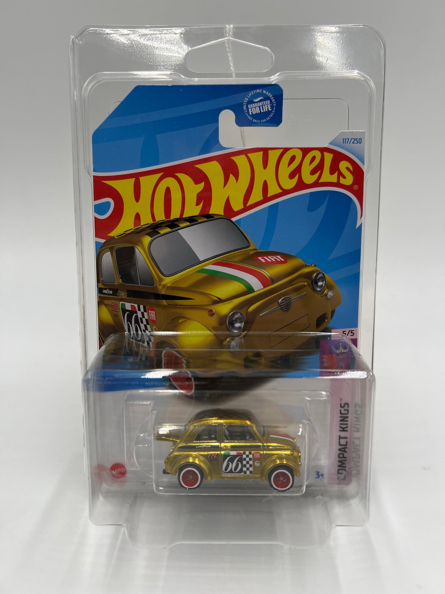 2024 Hot Wheels Super Treasure Hunt #117 60s Fiat 500D Modificado Gold W/Protector