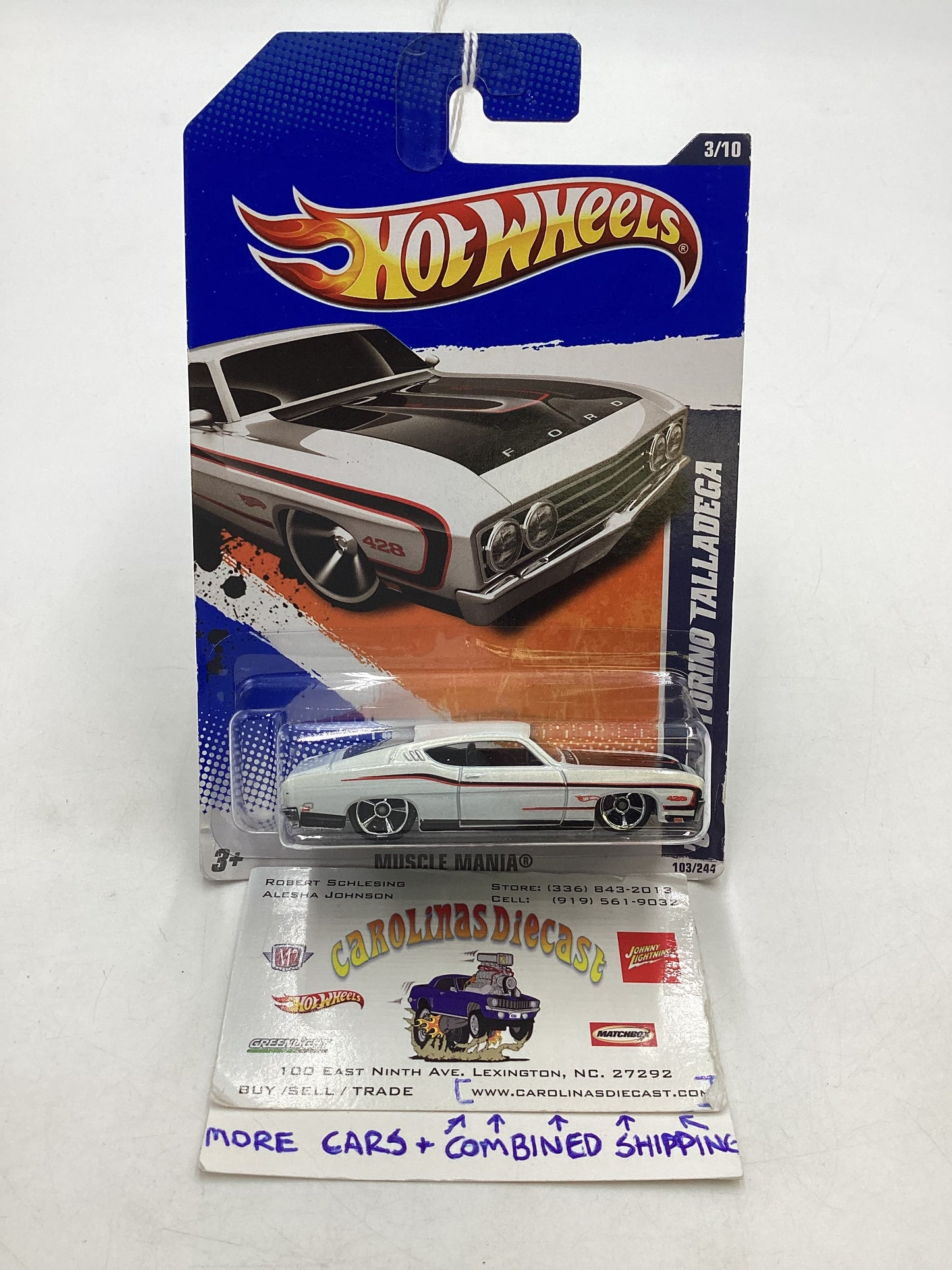 2011 Hot Wheels #103 69 Ford Torino Talledega White 27A