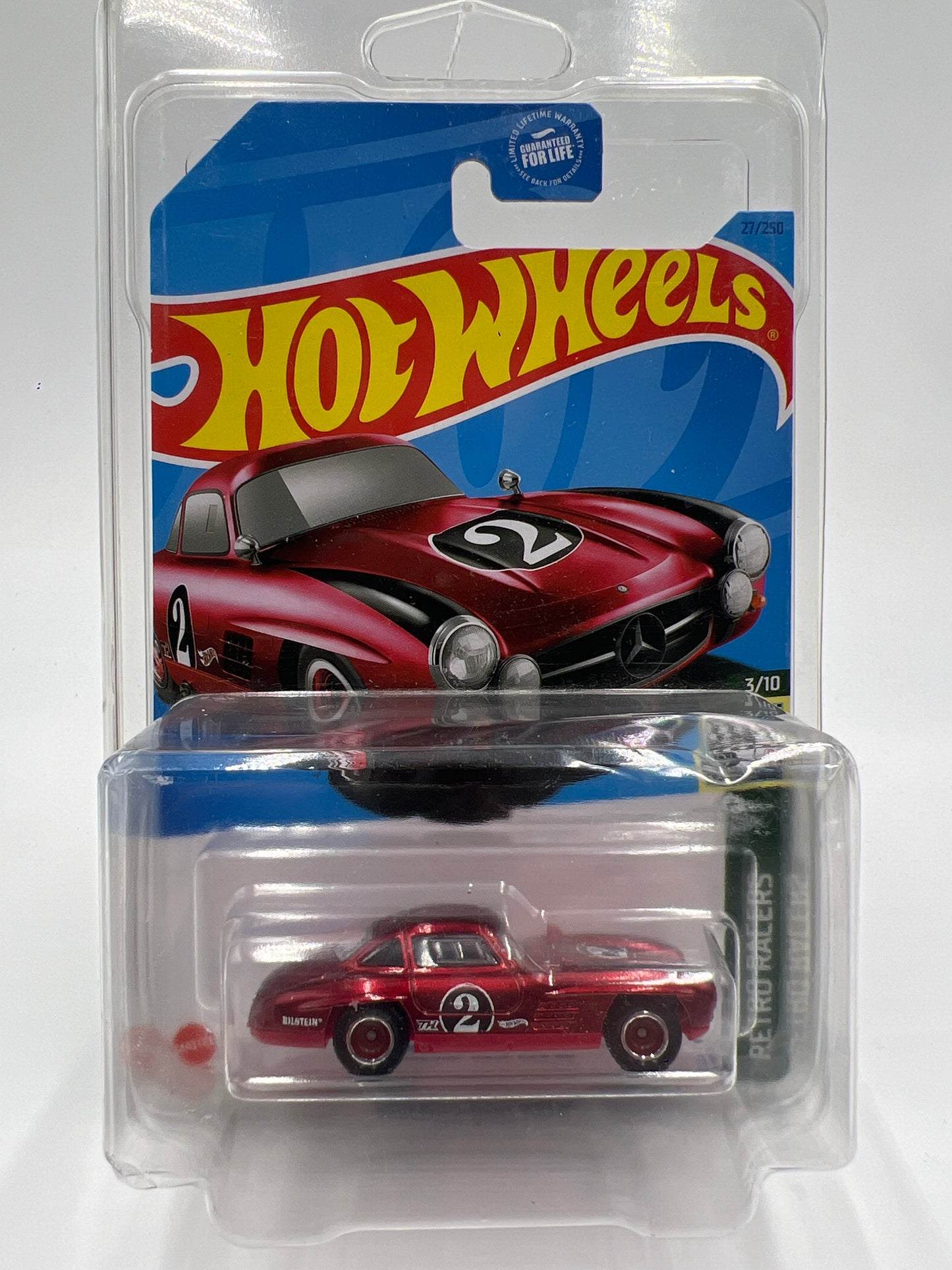 2023 Hot Wheels Super Treasure Hunt #27 Mercedes-Benz 300 SL Red W/Protector