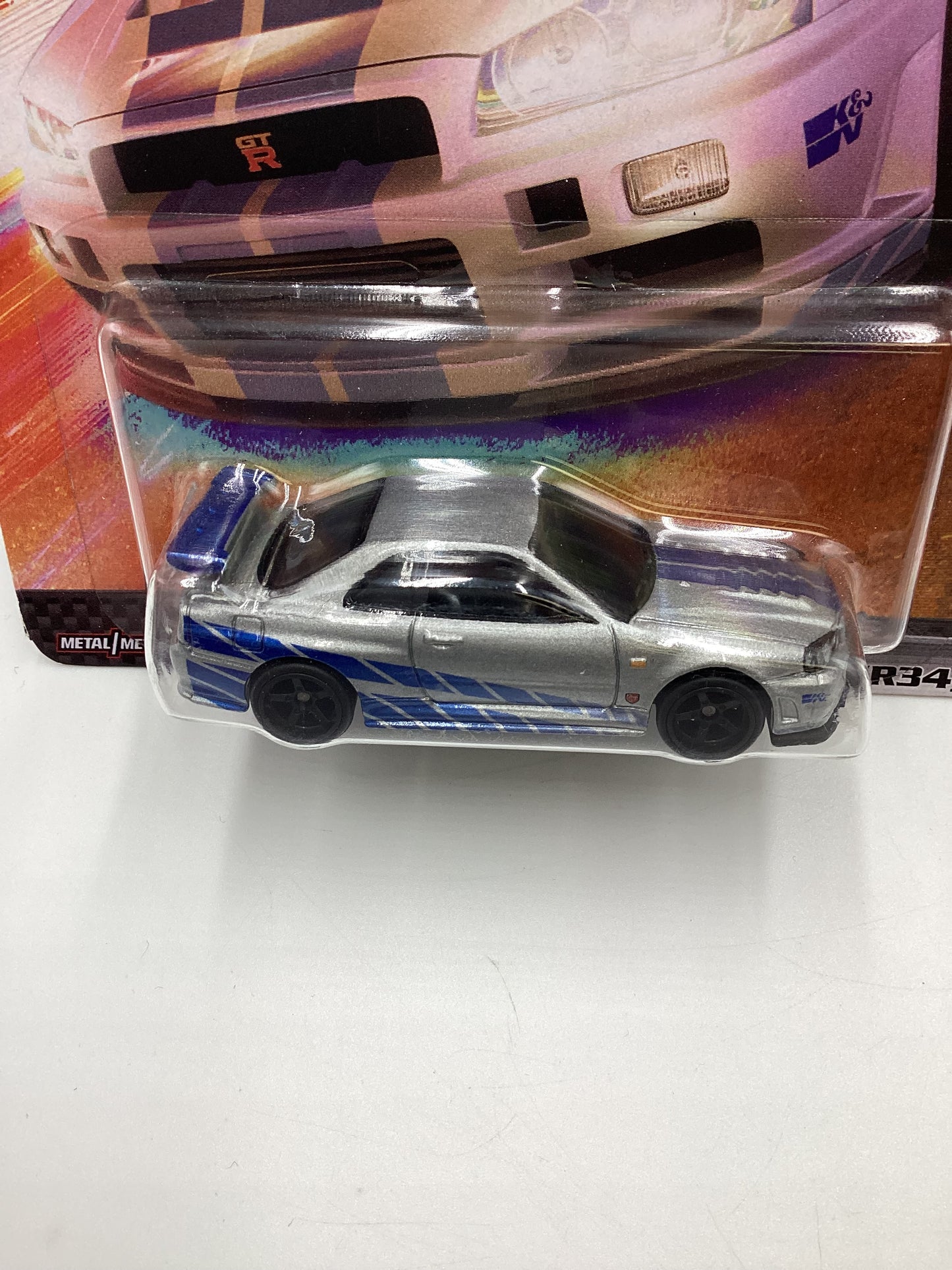 Hot wheels Premium Fast and Furious #4 Nissan Skyline GT-R R-34 Silver with protector