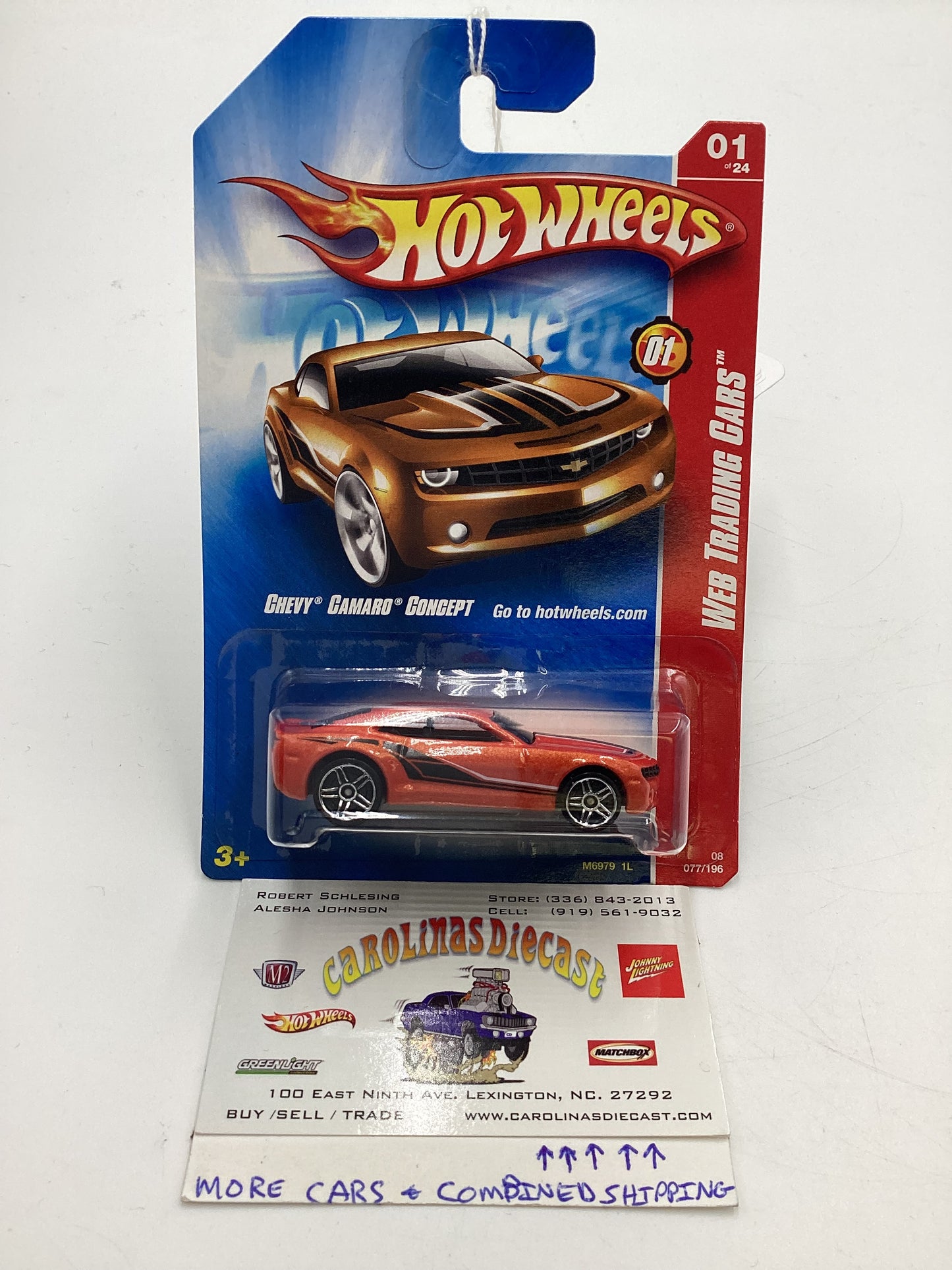 2008 Hot Wheels Web Trading Cars #77 Chevy Camaro Concept Orange 5F