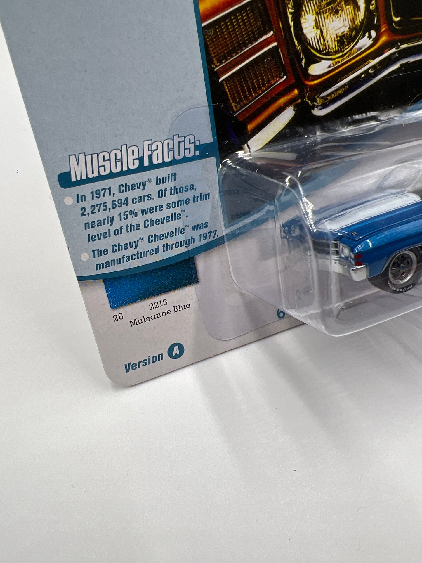 Johnny Lightning Muscle Cars U.S.A Class of 1971 Release 2 Version A 1971 Chevy Chevelle SS 454 Mulsanne Blue 229E