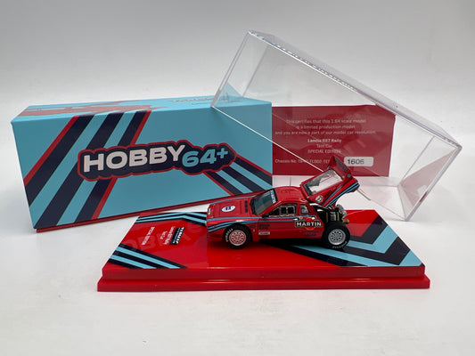 Tarmac Works x Hobby64+ Lancia 037 Rally Test Car Martini Special Edition