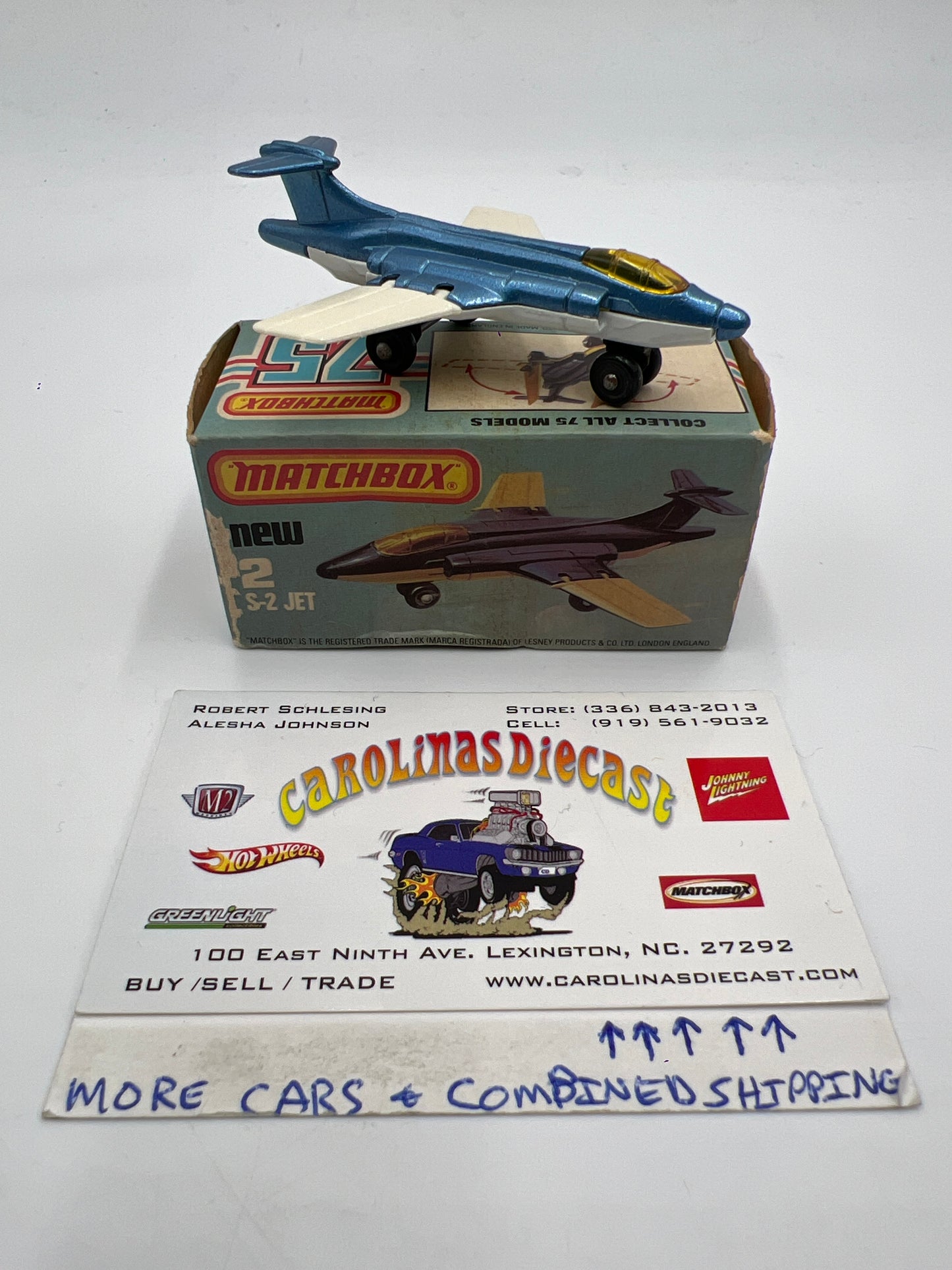 Matchbox 75 #2 S-2 Jet W/Box Blue/White