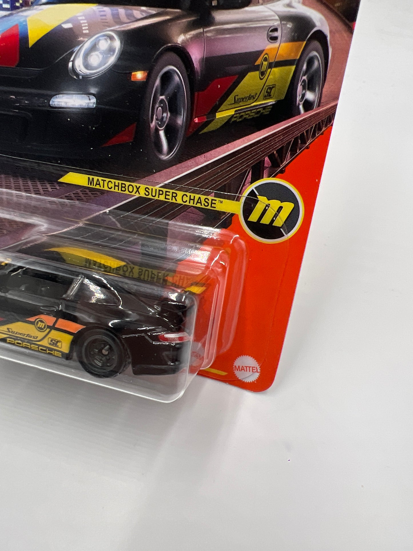 Matchbox Super Chase Porsche 911 GT3 Black W/Protector