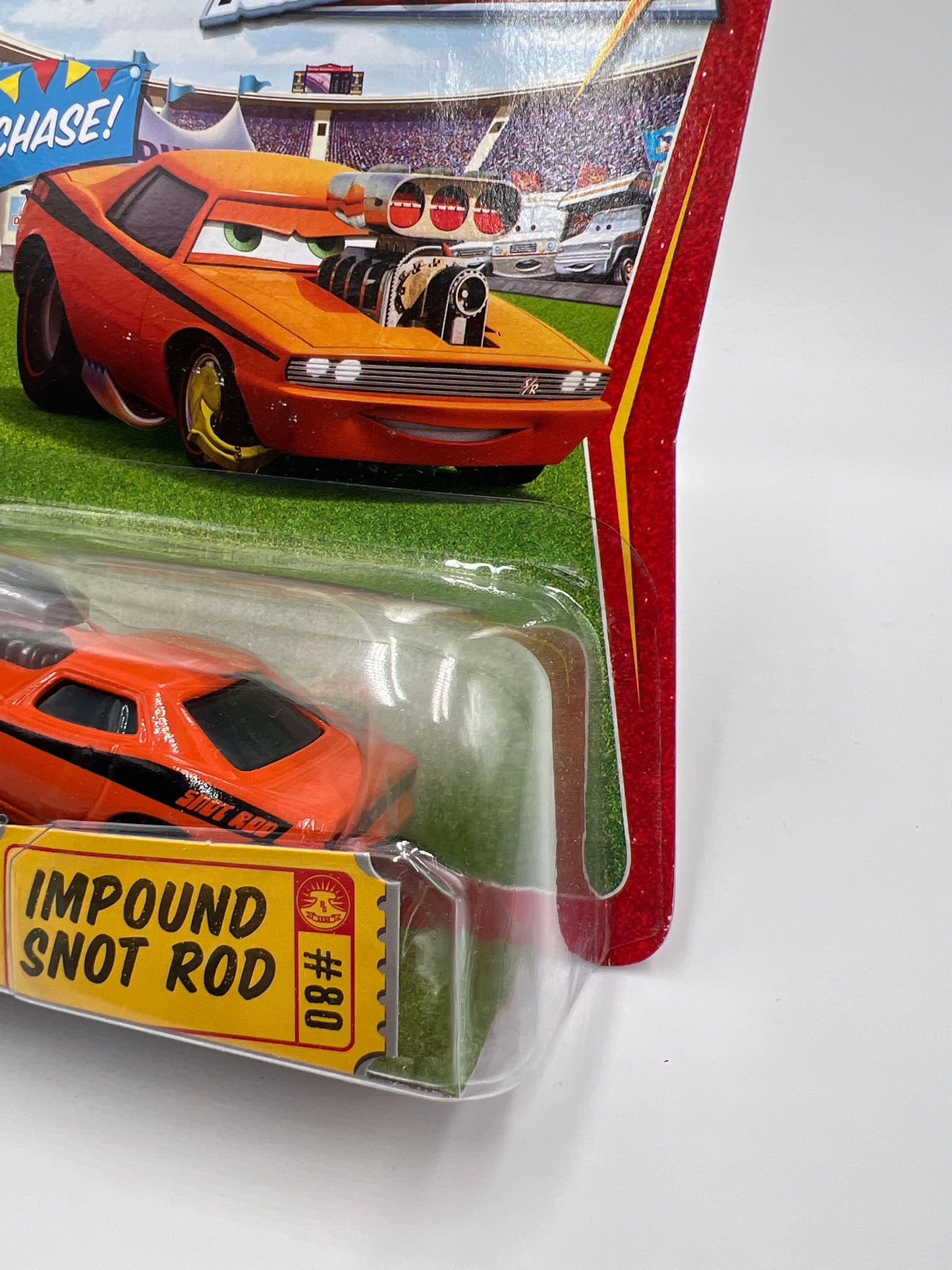 Disney Pixar The World Of Cars Race O Rama #80 CHASE Impound Snot Rod Orange