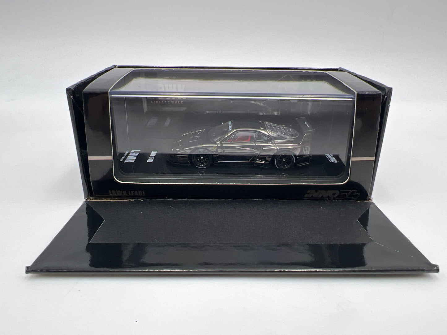 Inno64 Models 1/64 Scale Liberty Walk Ferrari F40 Chrome Black
