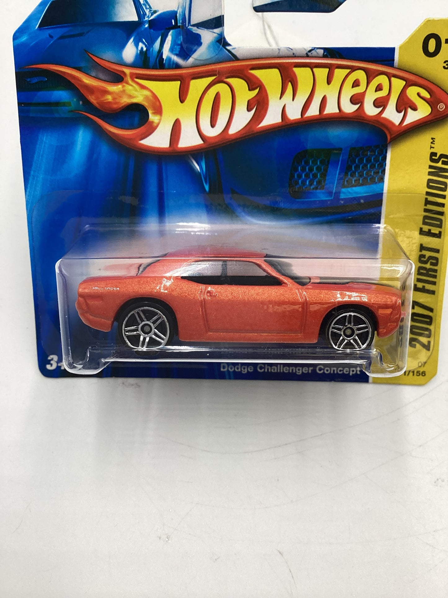 2007 Hot Wheels New Models #1 Dodge Challenger Concept Orange Short Card 46A