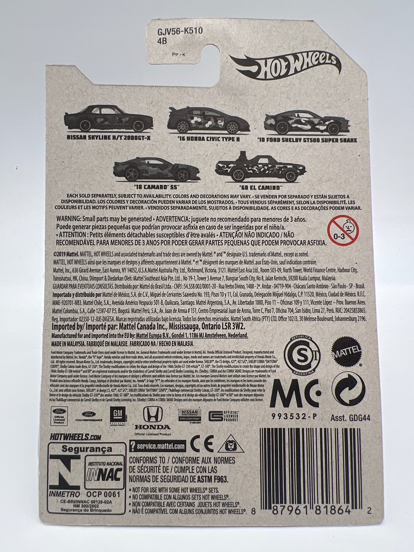 Hot Wheels Urban Camouflage Series #4 18 Camaro SS Green 164F
