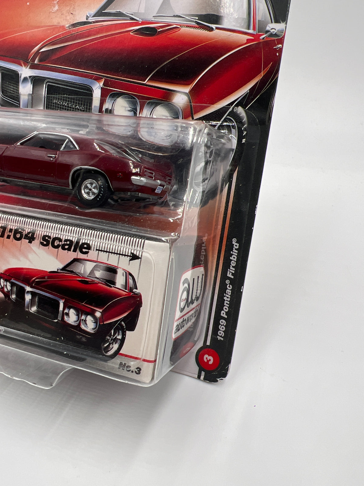 Auto World Vintage Muscle #3 1969 Pontiac Firebird Dark Red (Bad Card) 183C