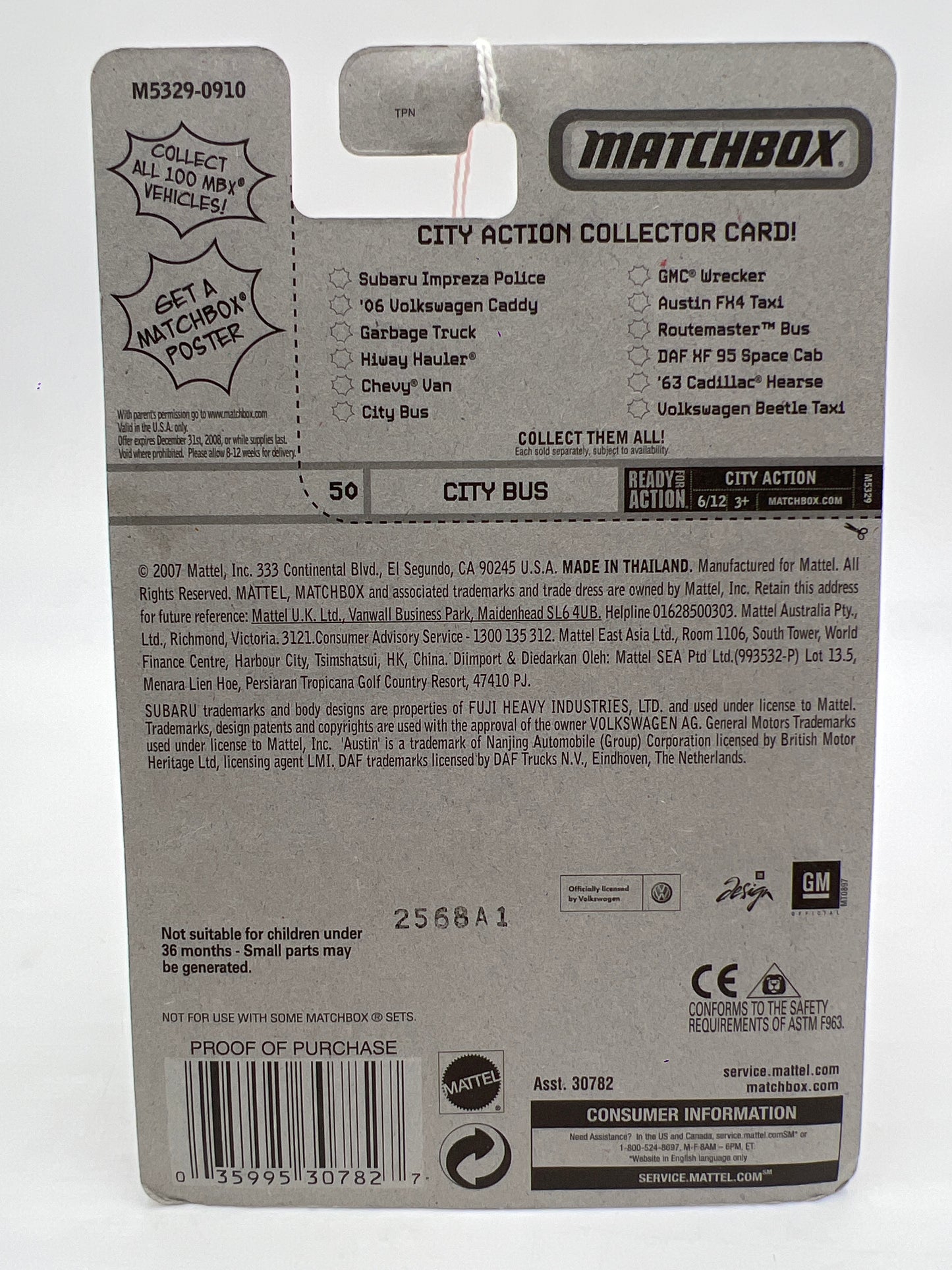 Matchbox City Action #50 City Bus Silver/Red 217E