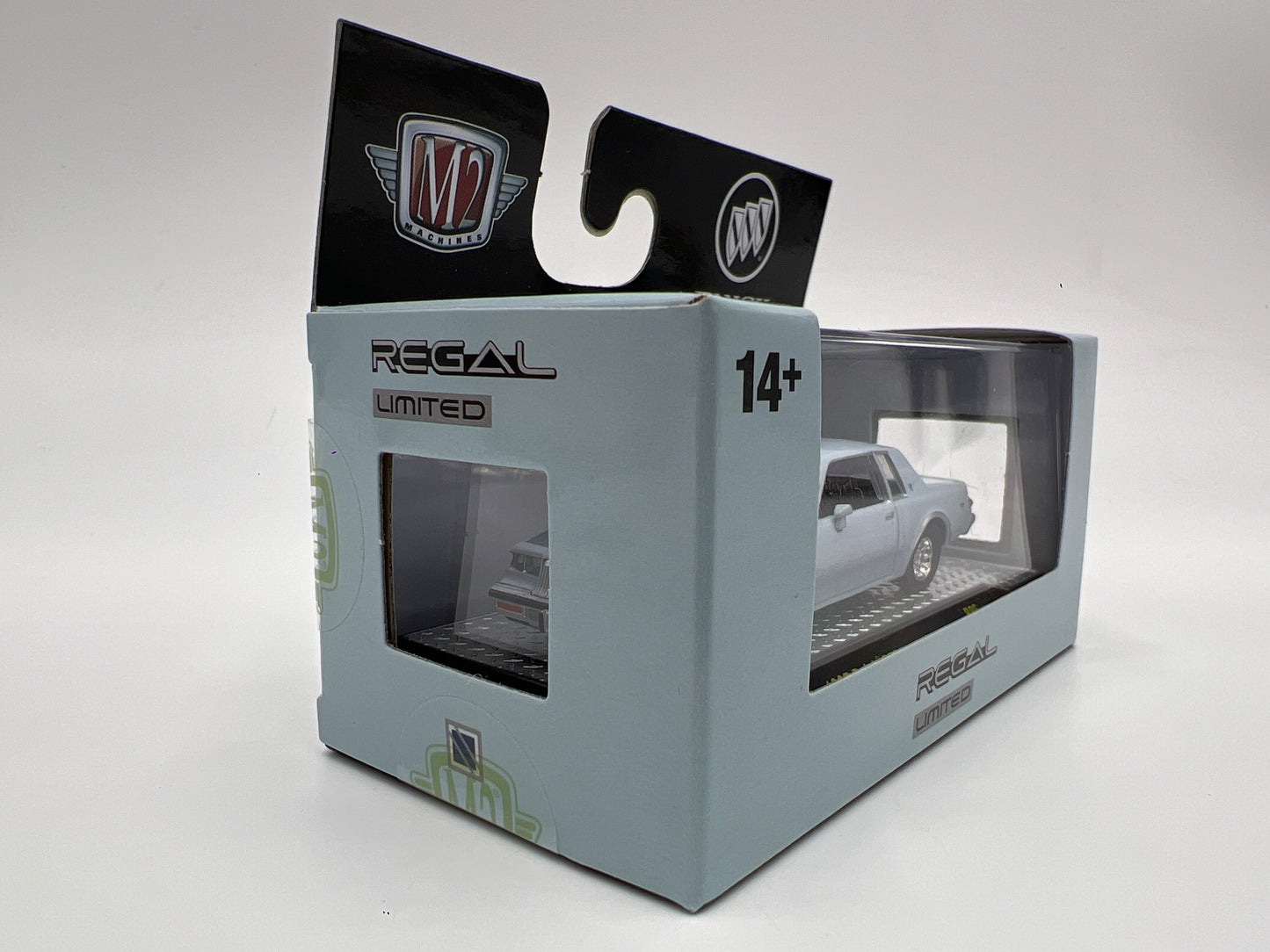 2025 M2 Machines Detroit Muscle 1987 Buick Regal Limited Light Blue R86
