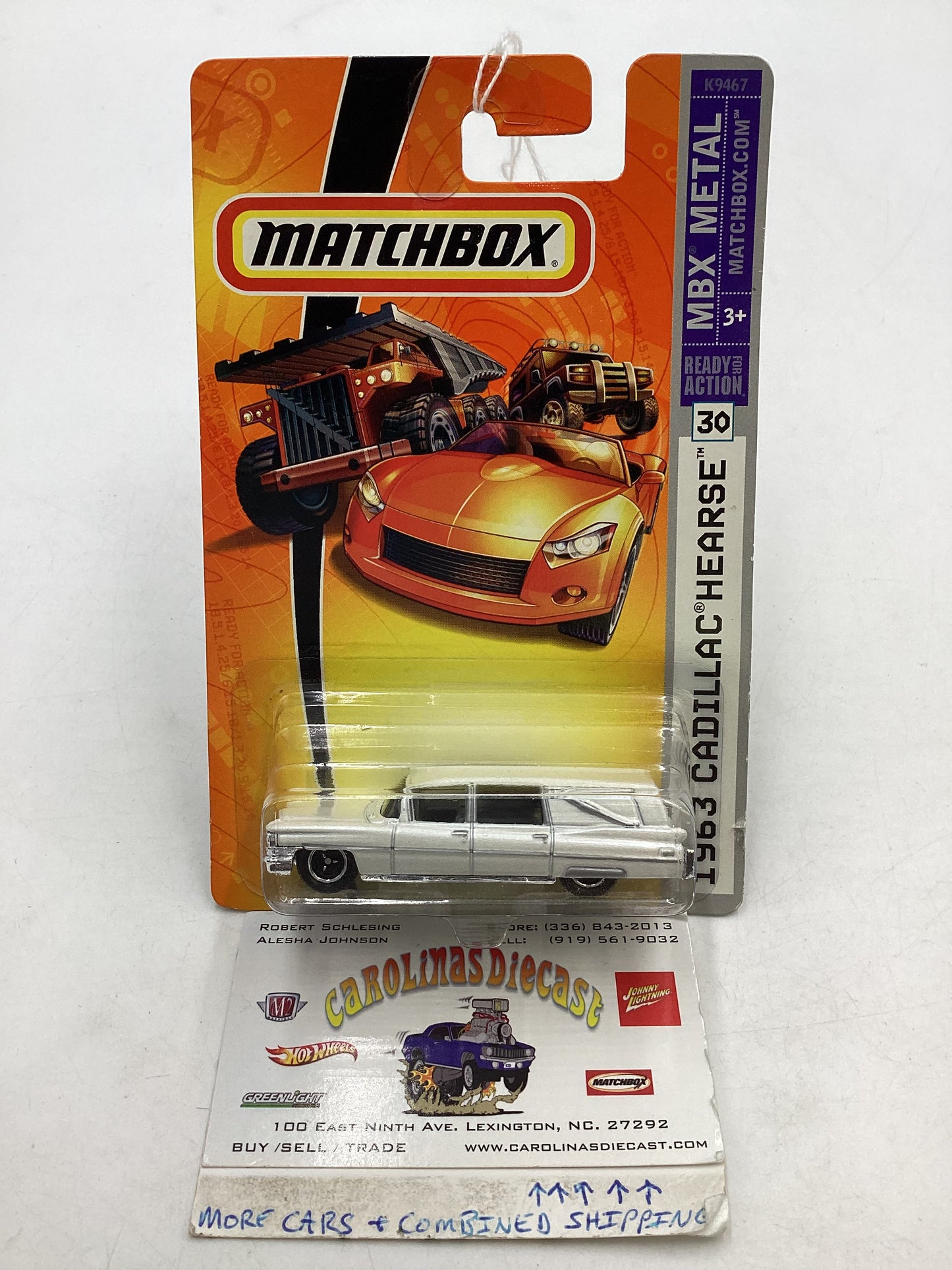 Matchbox MBX Metal #30 1963 Cadillac Hearse White 210B