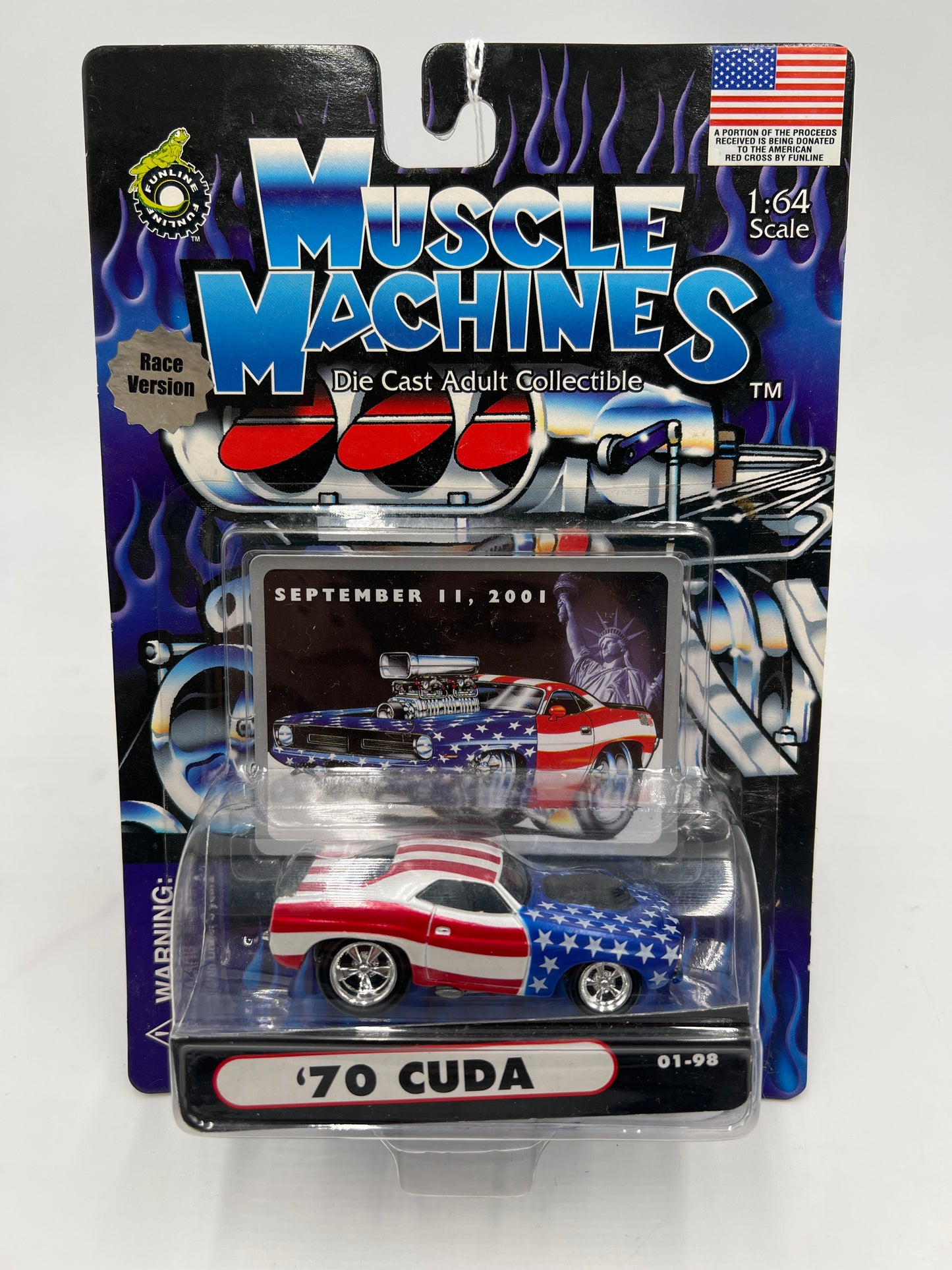 Muscle Machines September 11th, 2001 70 Cuda American Flag 01-98 CHASE Race Version