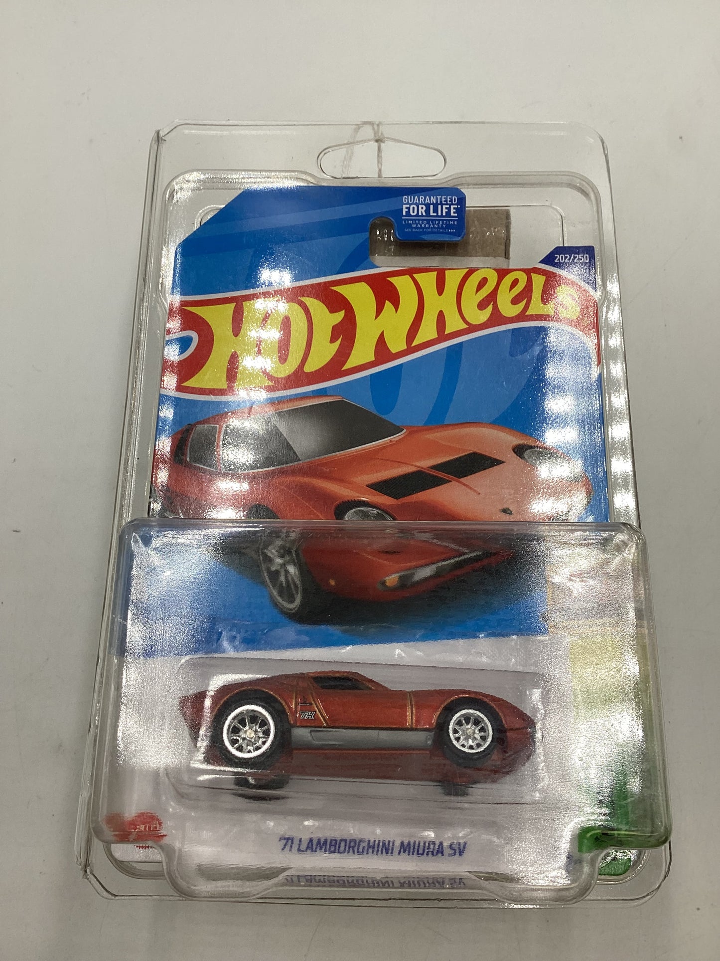 2022 Hot wheels Super treasure hunt 71 Lamborghini Miura SV Orange W/ Protector