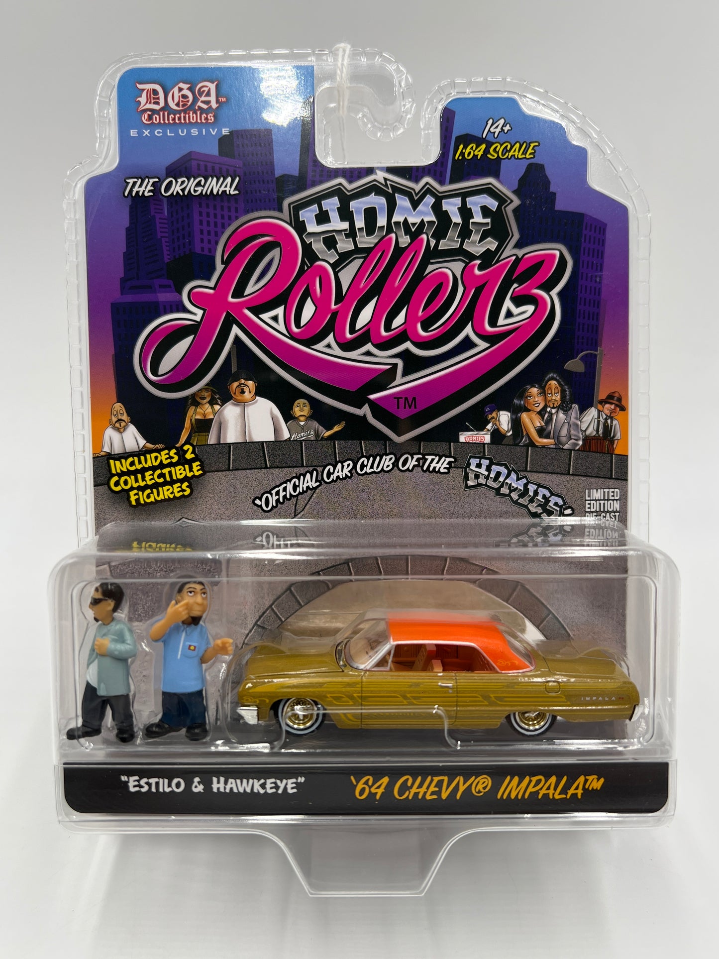 Greenlight x DGA Homie Rollerz CHASE 64 Chevy Impala Gold & Estilo/Hawkeye