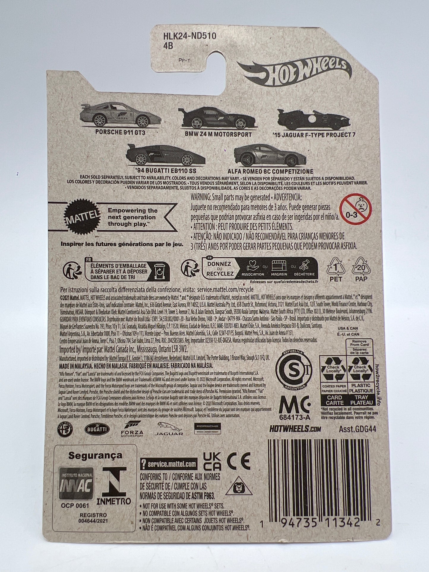 Hot Wheels Forza #5 Alfa Romeo 8C Competizione Silver 166i