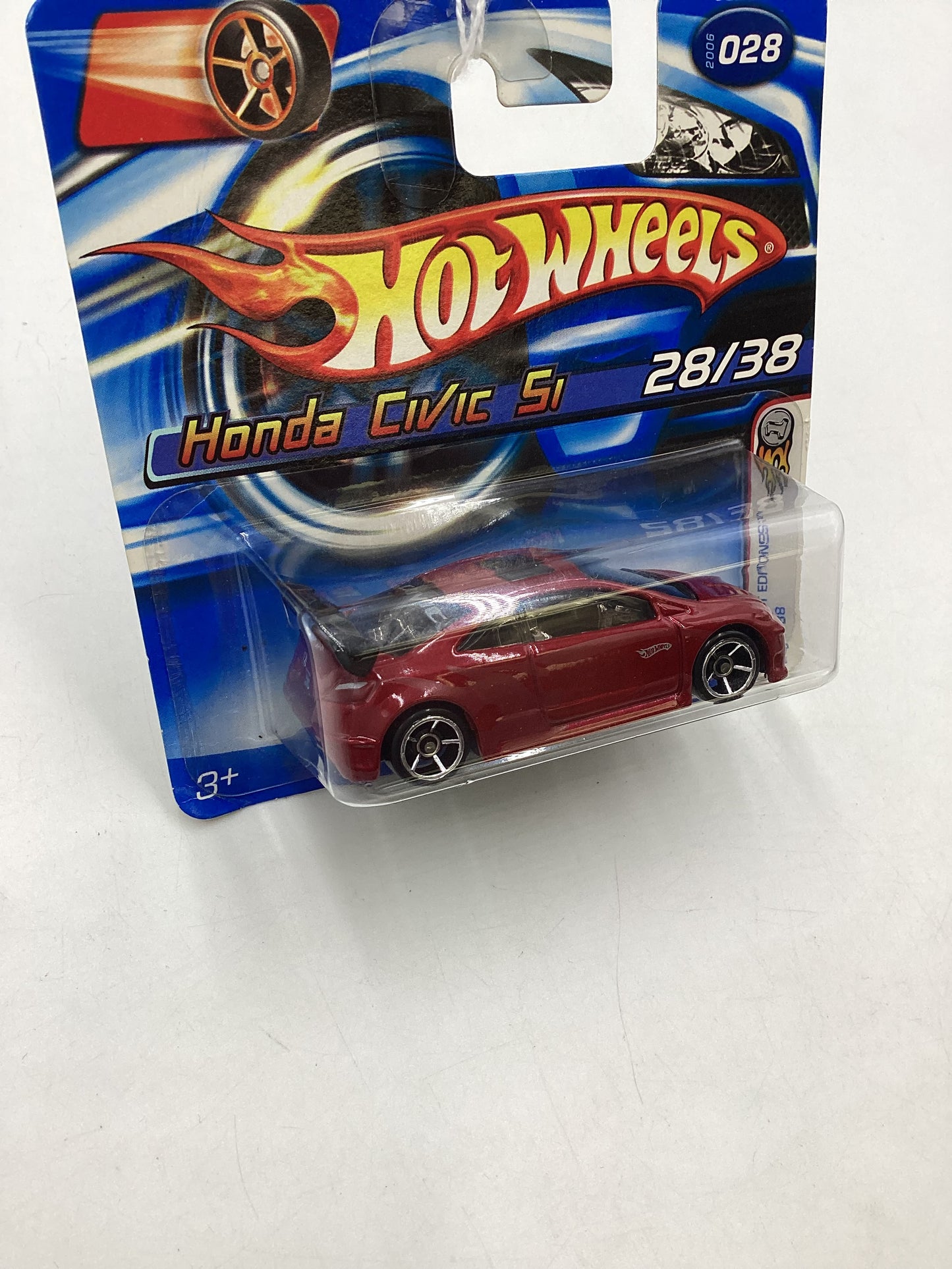 2006 Hot wheels #028 Short Card Faster Than Ever Red Honda Civic Si