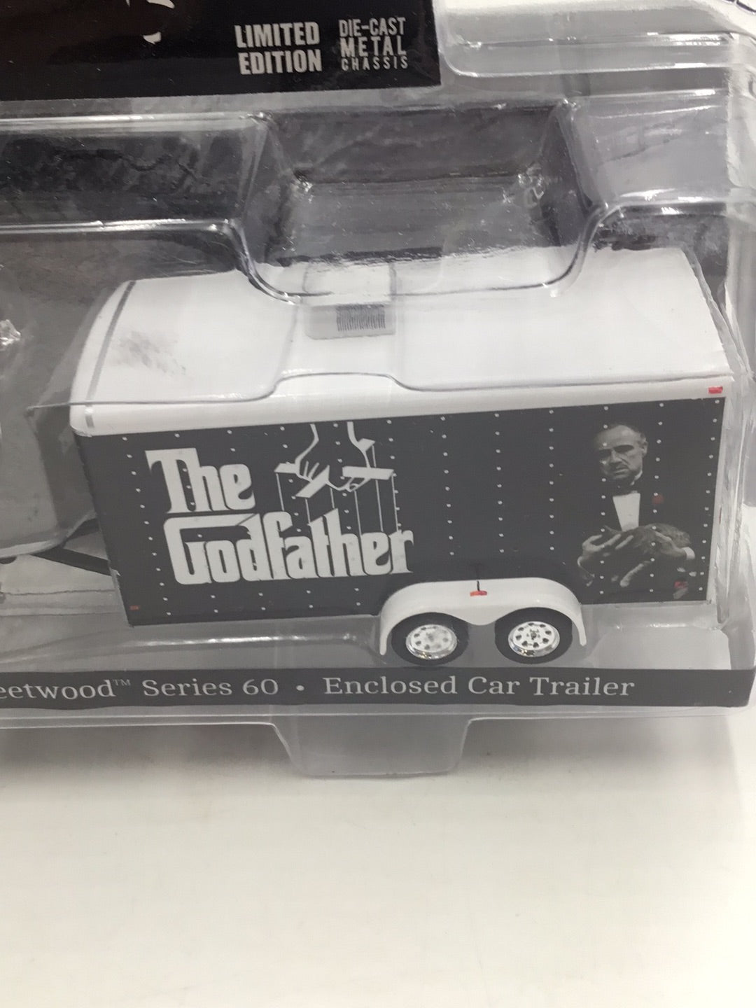 Greenlight Hollywood series Hitch and Tow The Godfather 1972 Chevrolet C10 + 1953 Cadillac Fleetwood Series 60 + Enclosed Trailer