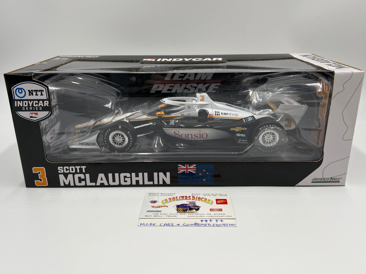 Greenlight 1:18 NTT Indycar Series Scott McLaughlin #3 Sonsio White/Black