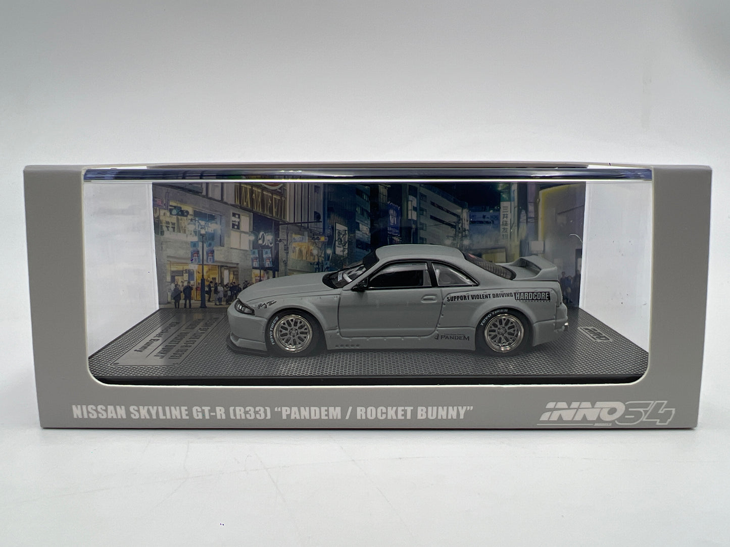 Inno64 1/64 Nissan Skyline GT-R R33 Pandem/Rocket Bunny Primer Gray