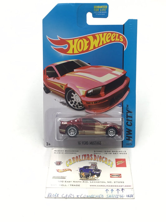 2014 hot wheels super treasure hunt #95 07 Ford Mustang W/Protector