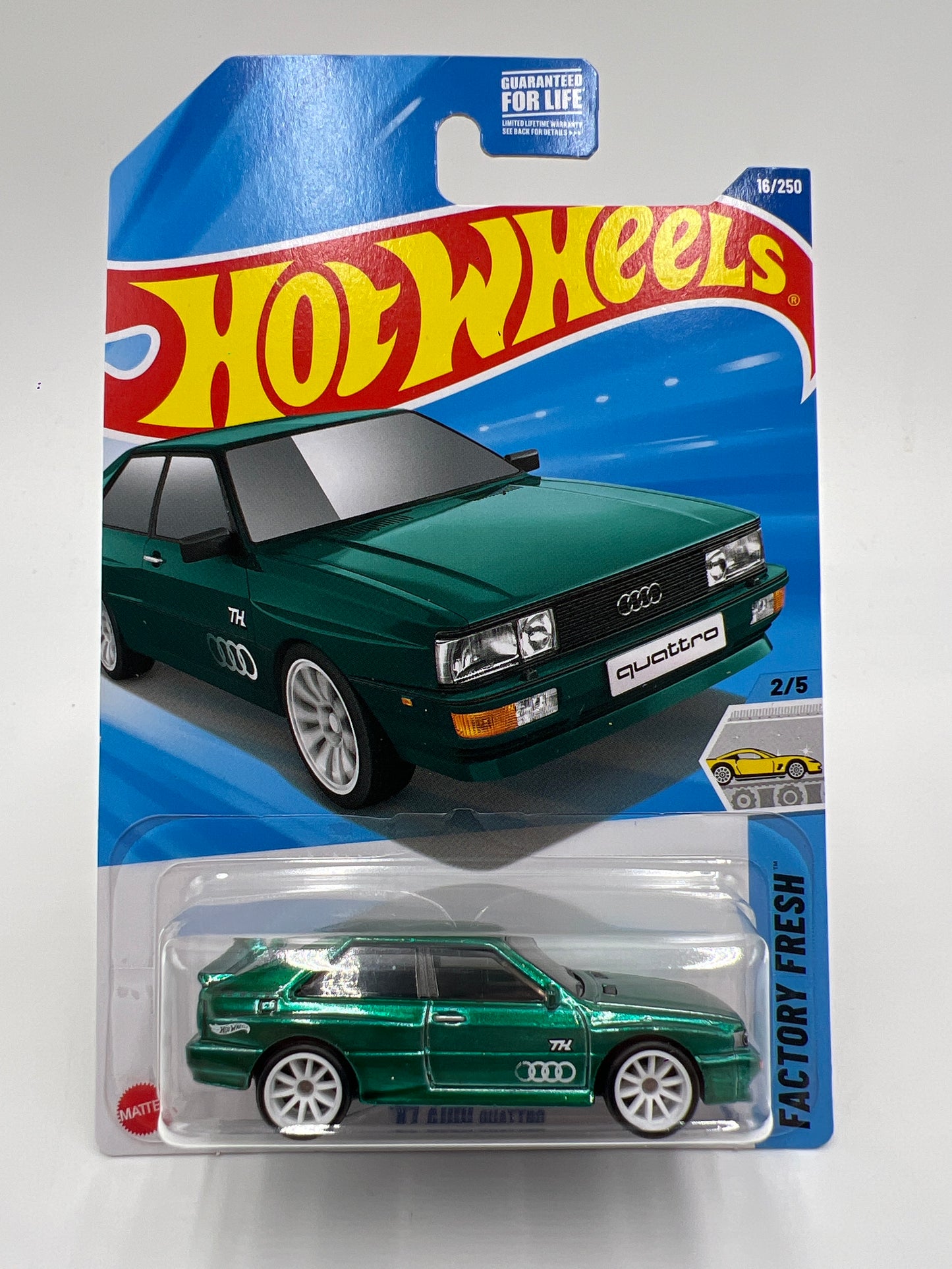 2025 Hot Wheels A Case Super Treasure Hunt #16 87 Audi Quattro Green W/Protector