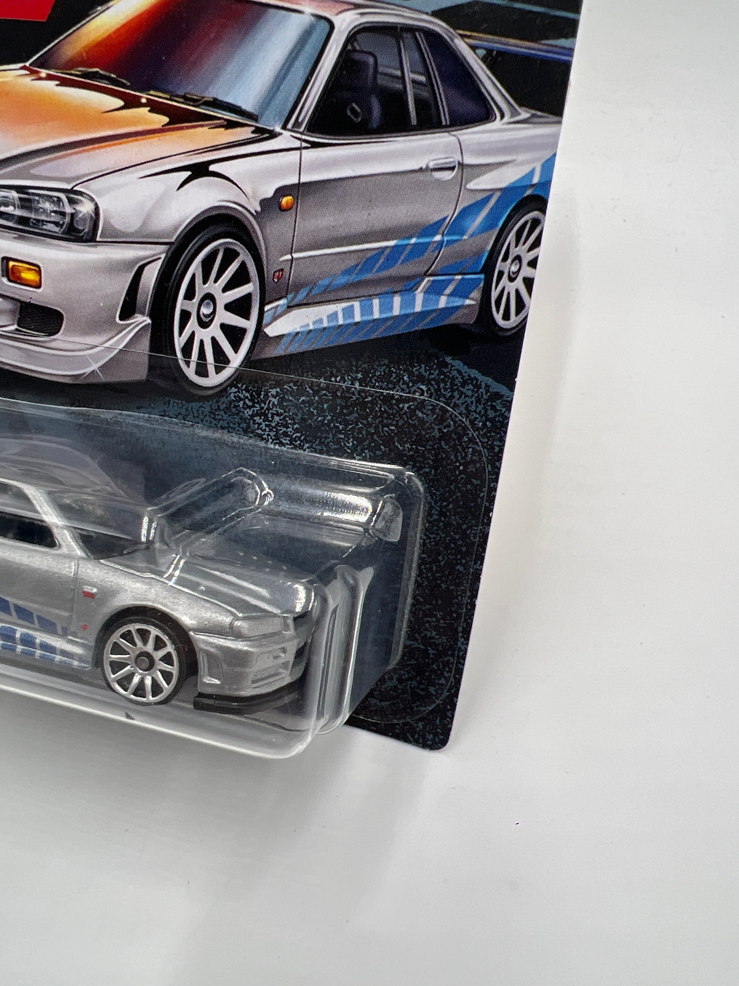 Hot Wheels Fast and Furious #3 Nissan Skyline GT-R BNR34 Silver W/Protector
