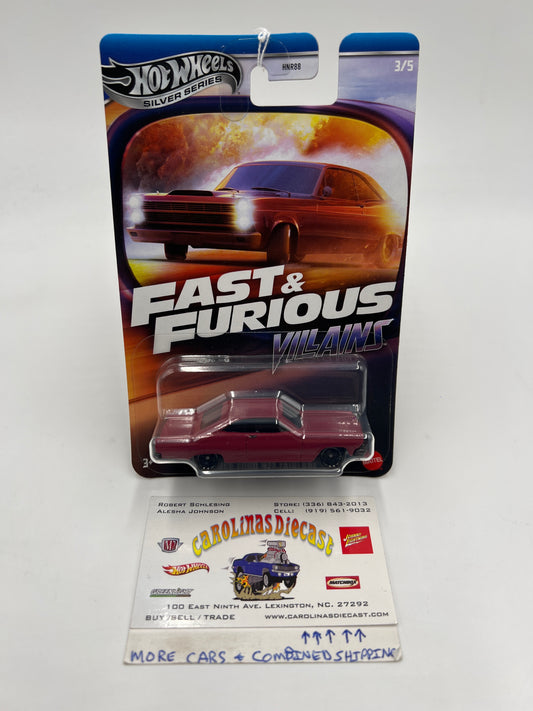 Hot Wheels Silver Series Fast & Furious Villains #3 1966 Ford 427 Fairlane Red 69C