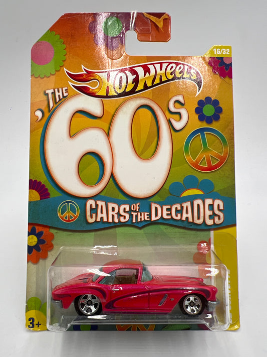 Hot Wheels Cars of the Decades The 60s #16 62 Corvette Pink 164E