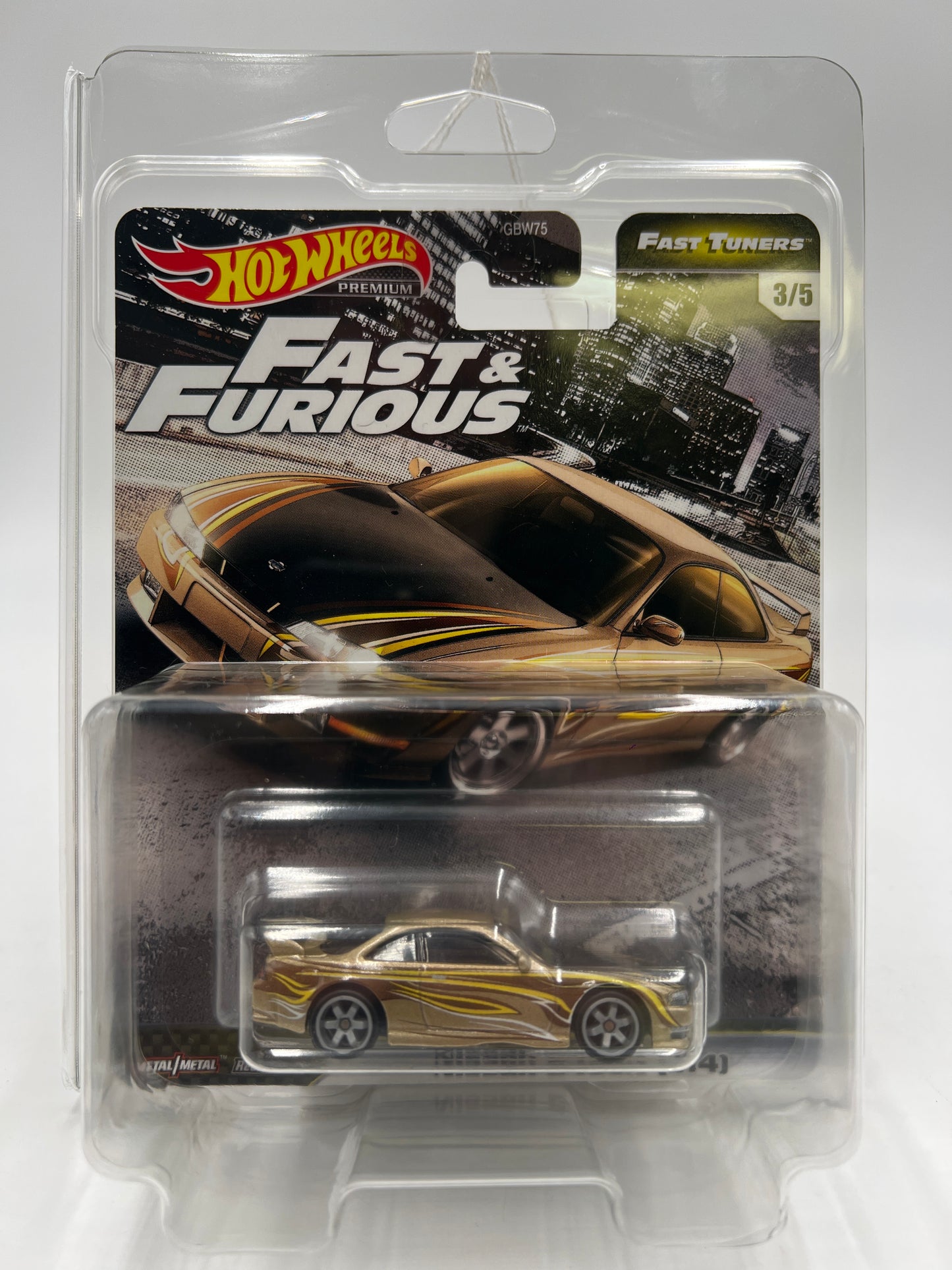 Hot Wheels Fast & Furious Fast Tuners #3 Nissan 240SX S14 Gold W/Protector