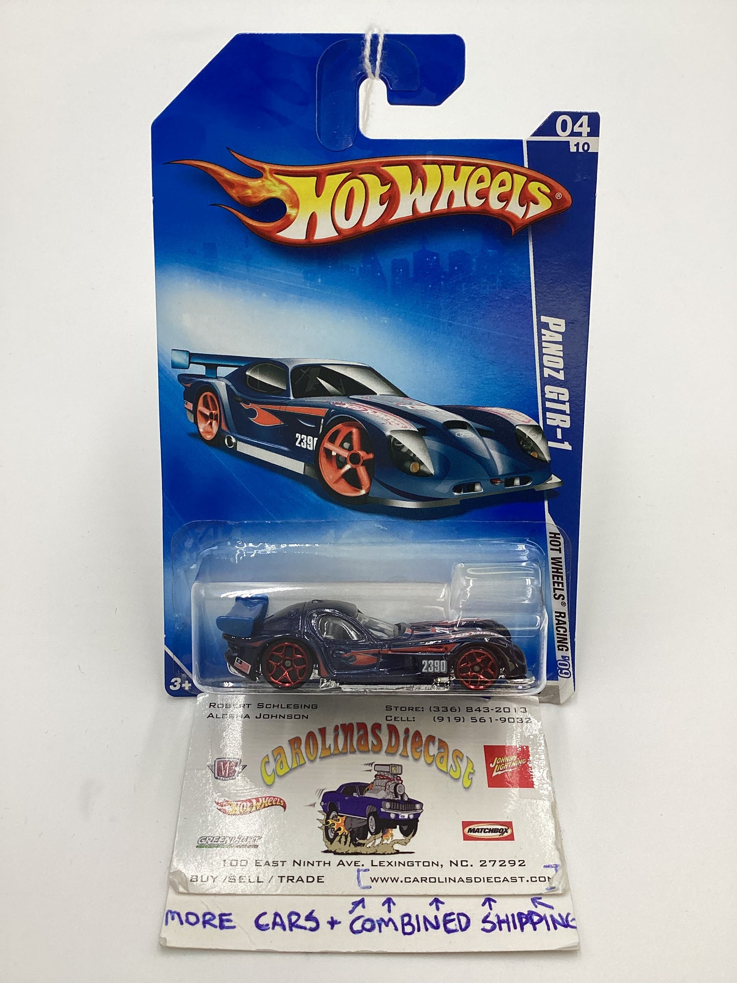 2009 Hot Wheels #070 Panoz GTR-1 Blue Y5 Red Wheels 59B