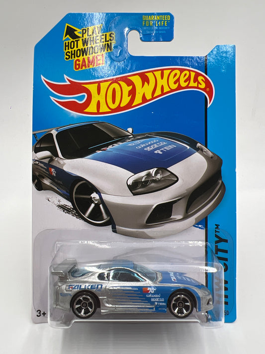 2015 Hot Wheels Kmart Exclusive #22 Toyota Supra Silver Falken W/Protector