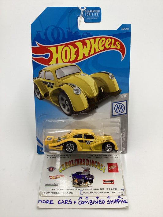 2019 Hot Wheels #46 Volkswagen Kafer Racer Yellow Moon Eyes 96G