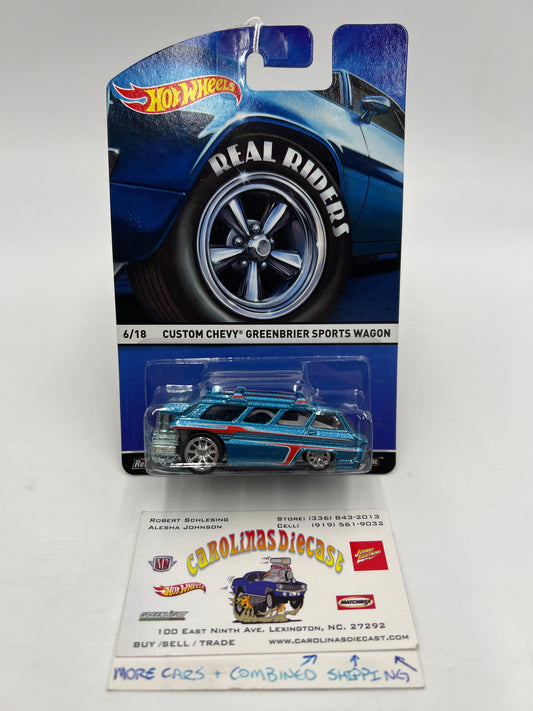 Hot Wheels Premium Real Riders #6 Custom Chevy Greenbrier Sports Wagon Blue