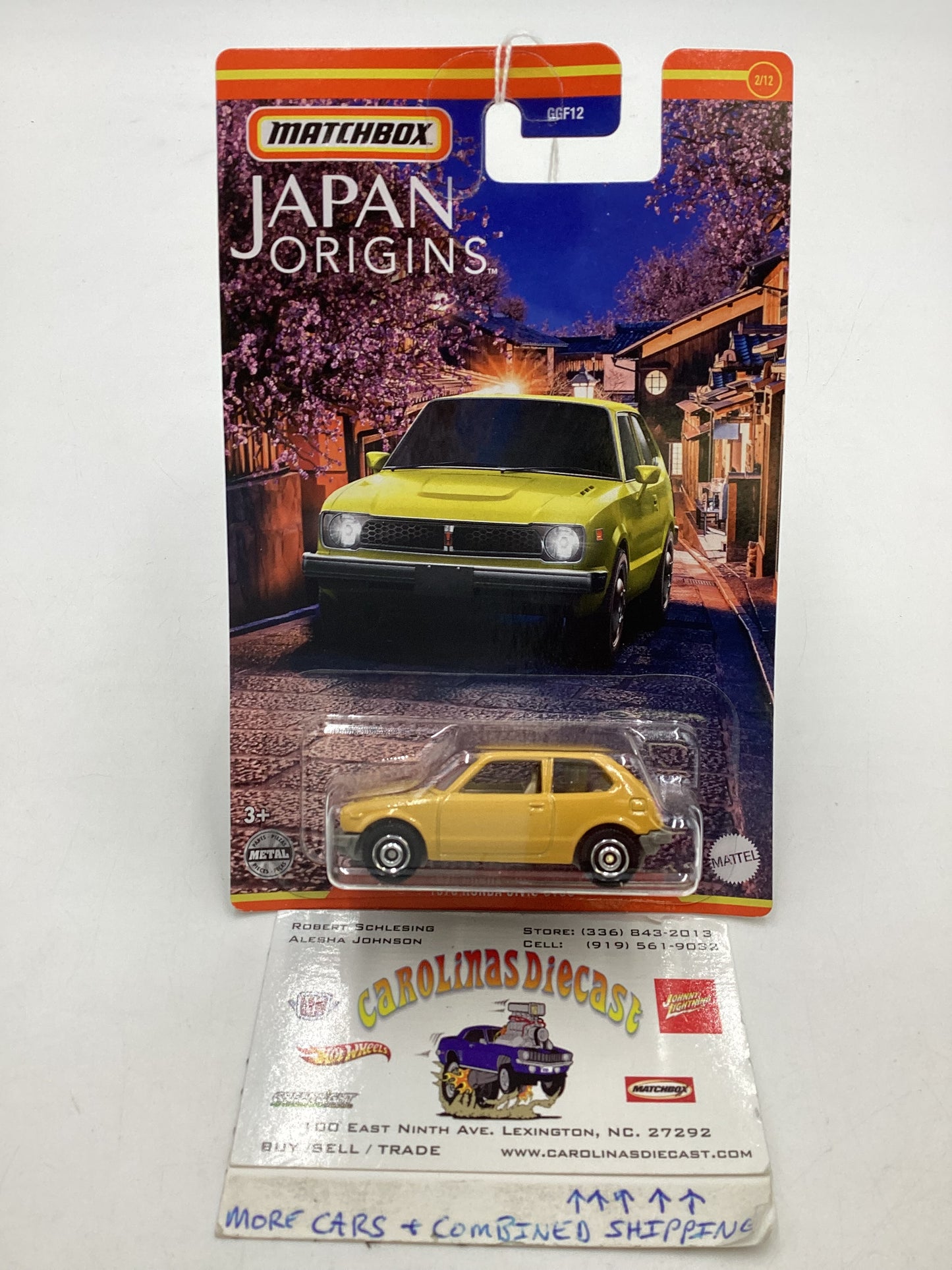 2022 Matchbox Japan Origins #2 1976 Honda Civic CVCC Yellow 164C