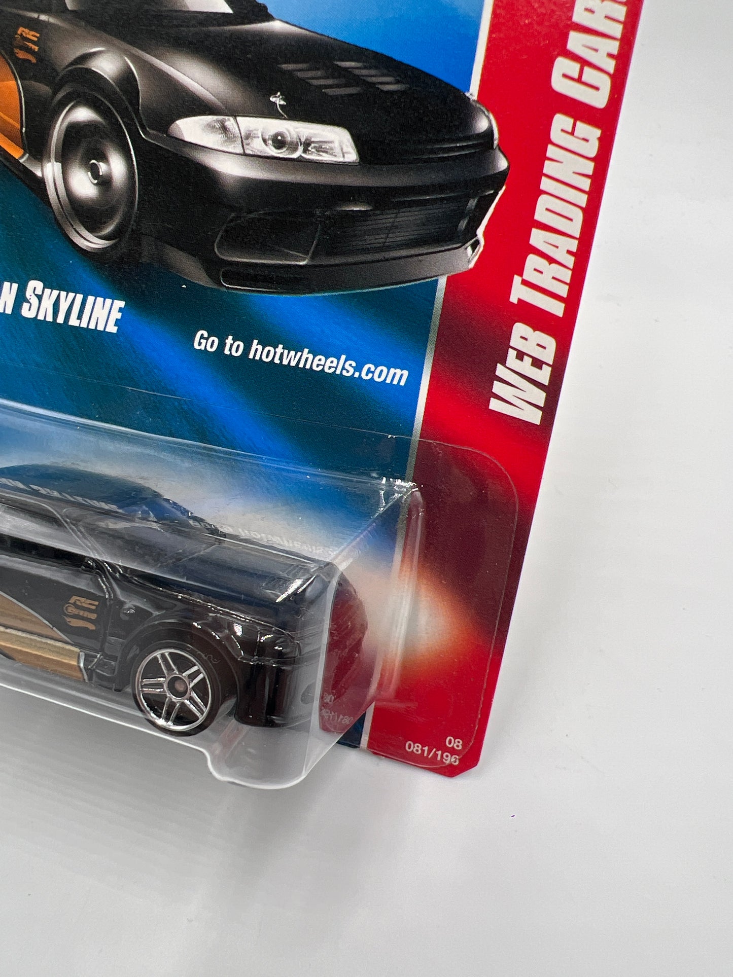 2008 Hot Wheels Web Trading Cars #81 Nissan Skyline Black/Gold W/Protector